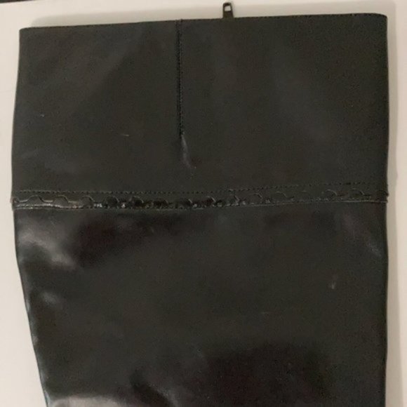 Nine West Black Leather Heeled Knee high Tall Shaft Boots 9 - Picture 3 of 16